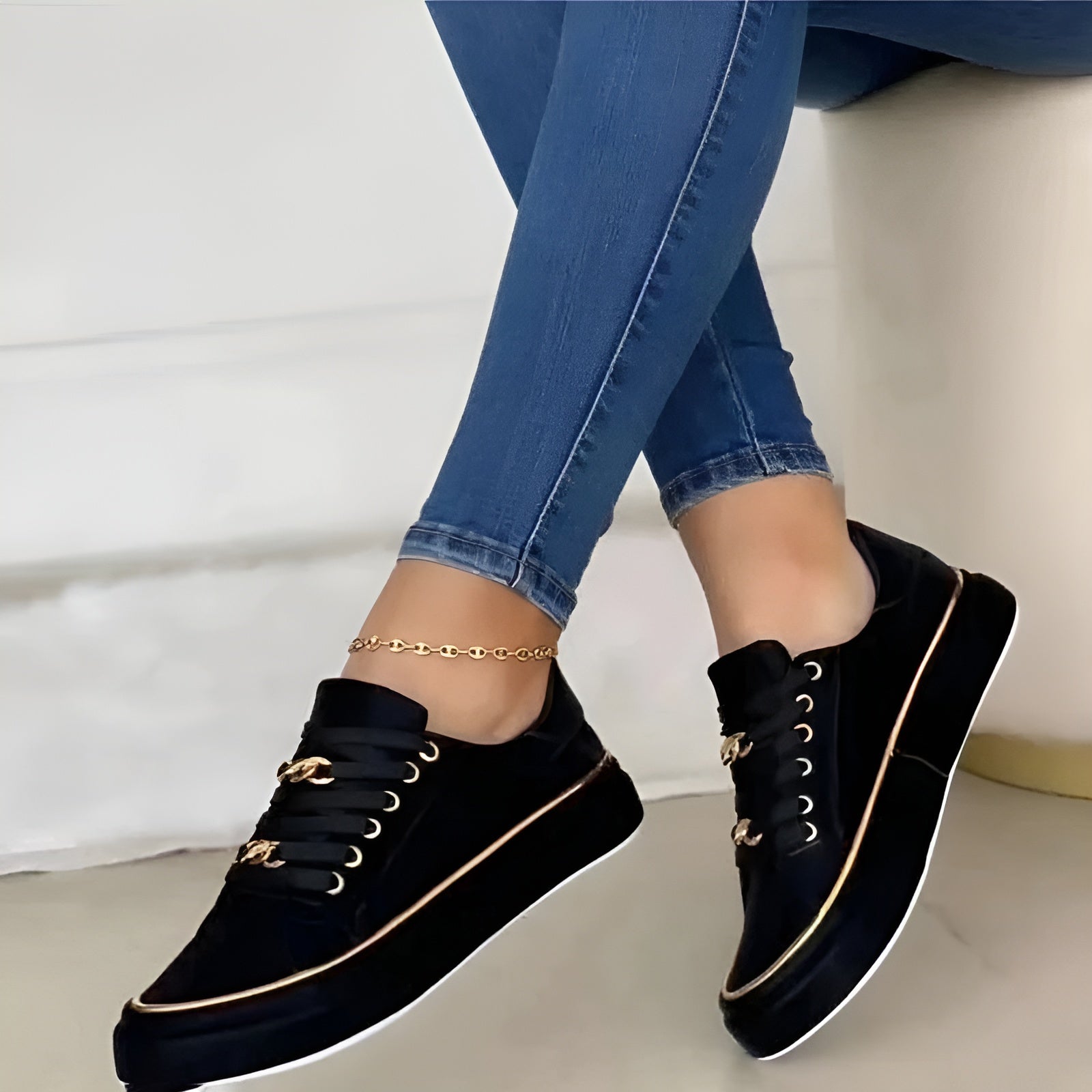 Aveline Orthopedic Chain Accent Sneakers