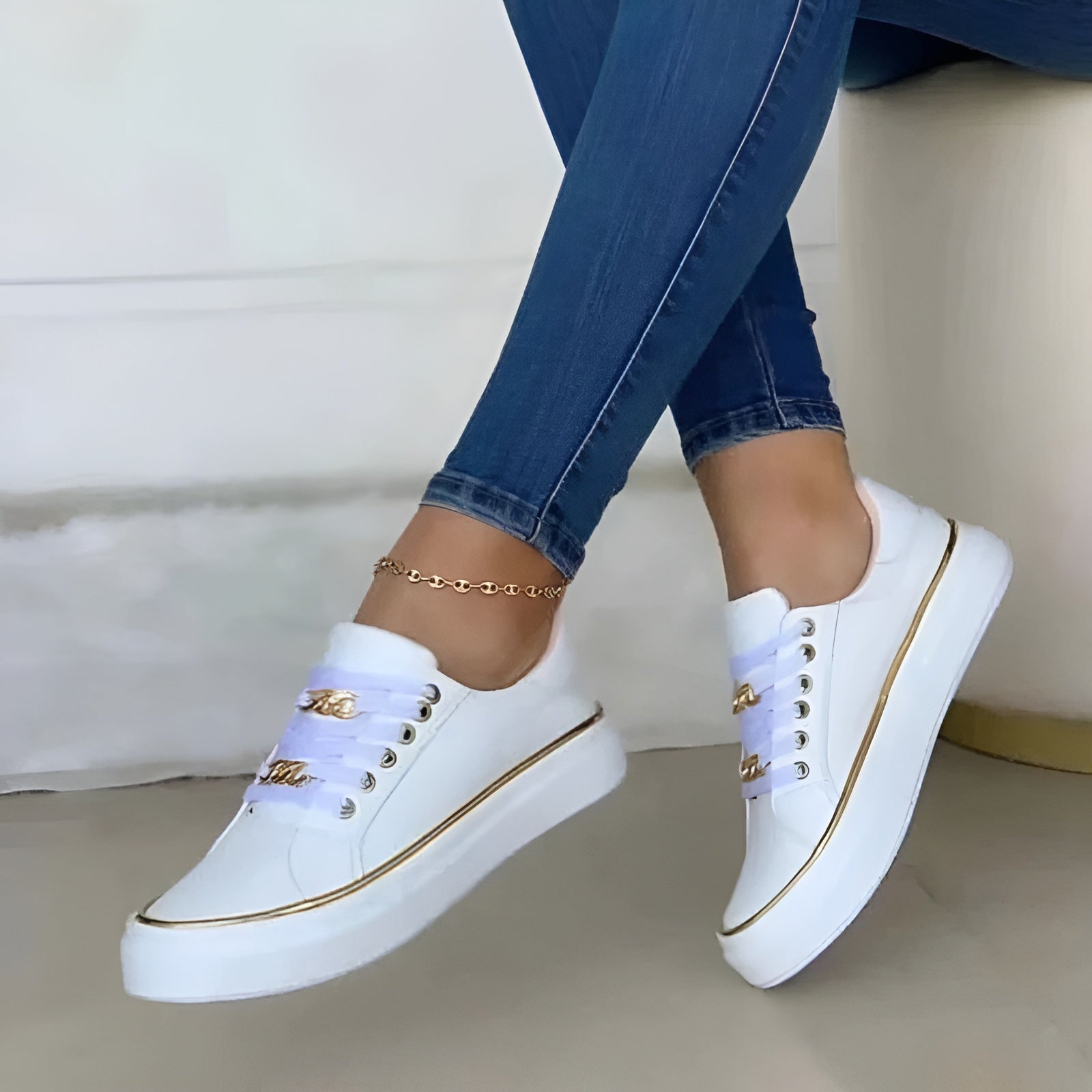 Aveline Orthopedic Chain Accent Sneakers