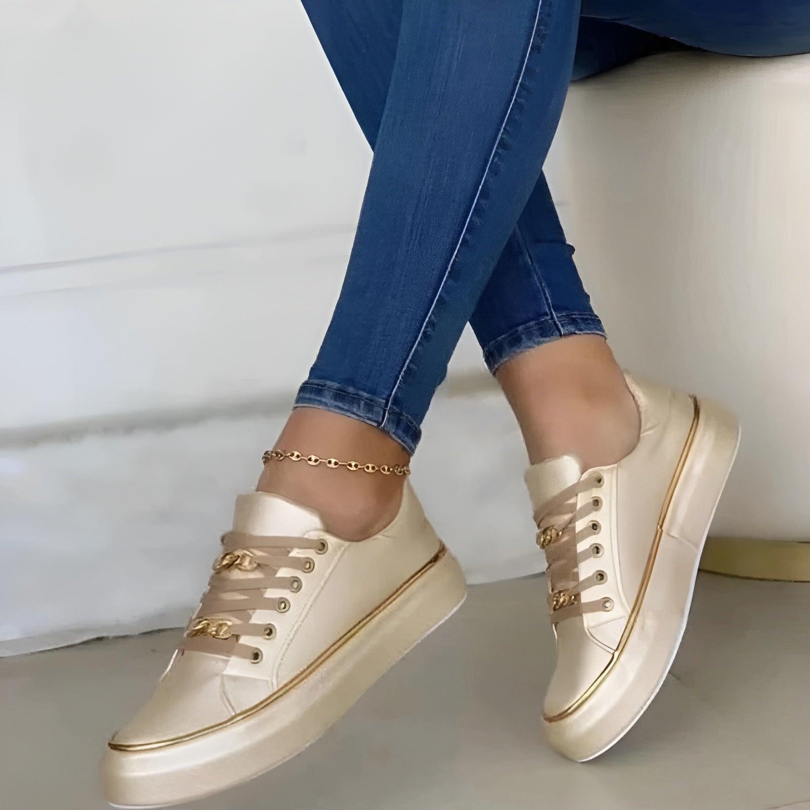 Aveline Orthopedic Chain Accent Sneakers