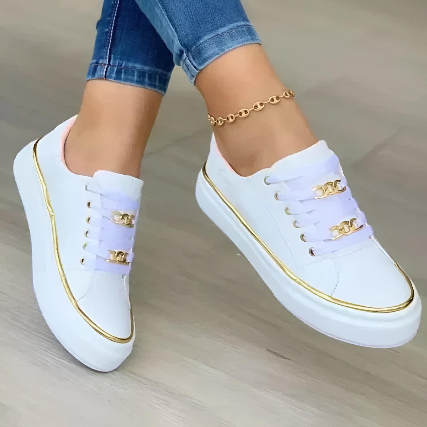 Aveline Orthopedic Chain Accent Sneakers